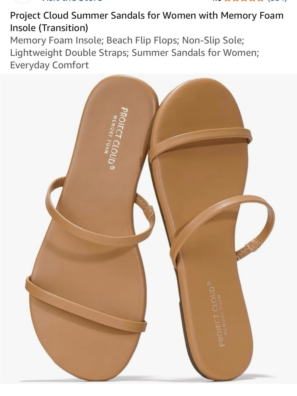 Project Cloud Double-Strap Sandals in Tan